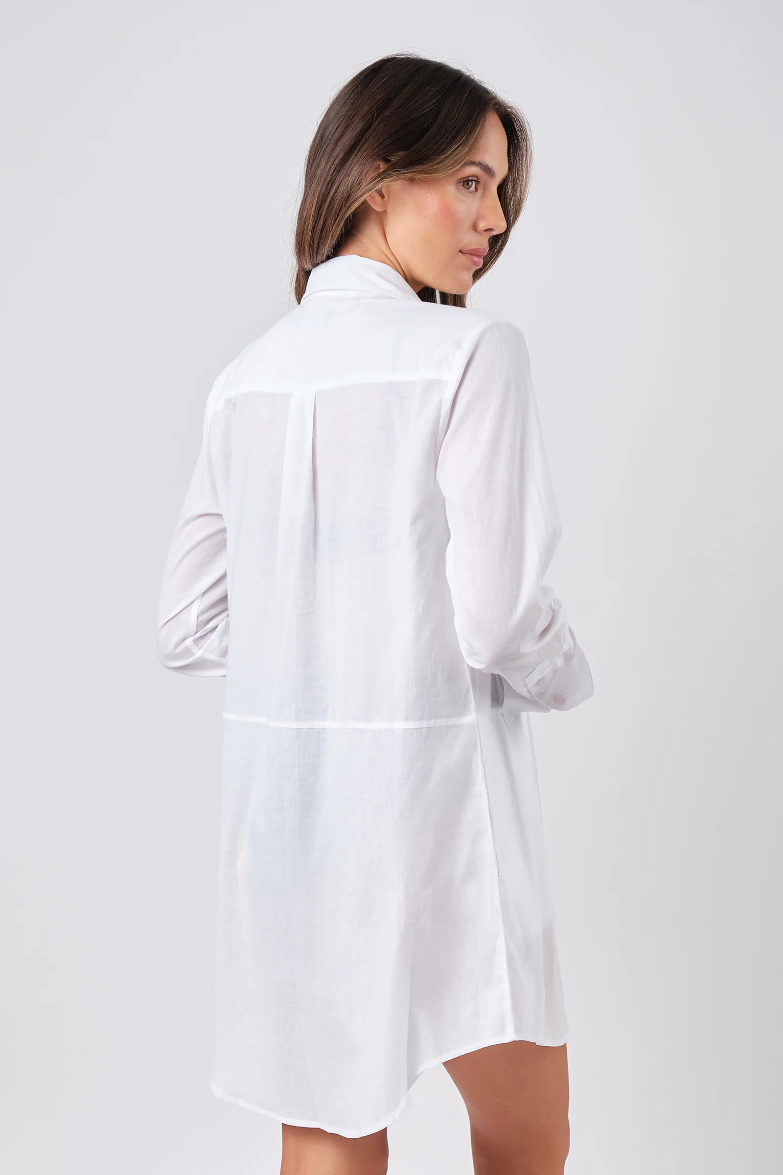 Beach Shirt Dress WHITE - Image 4