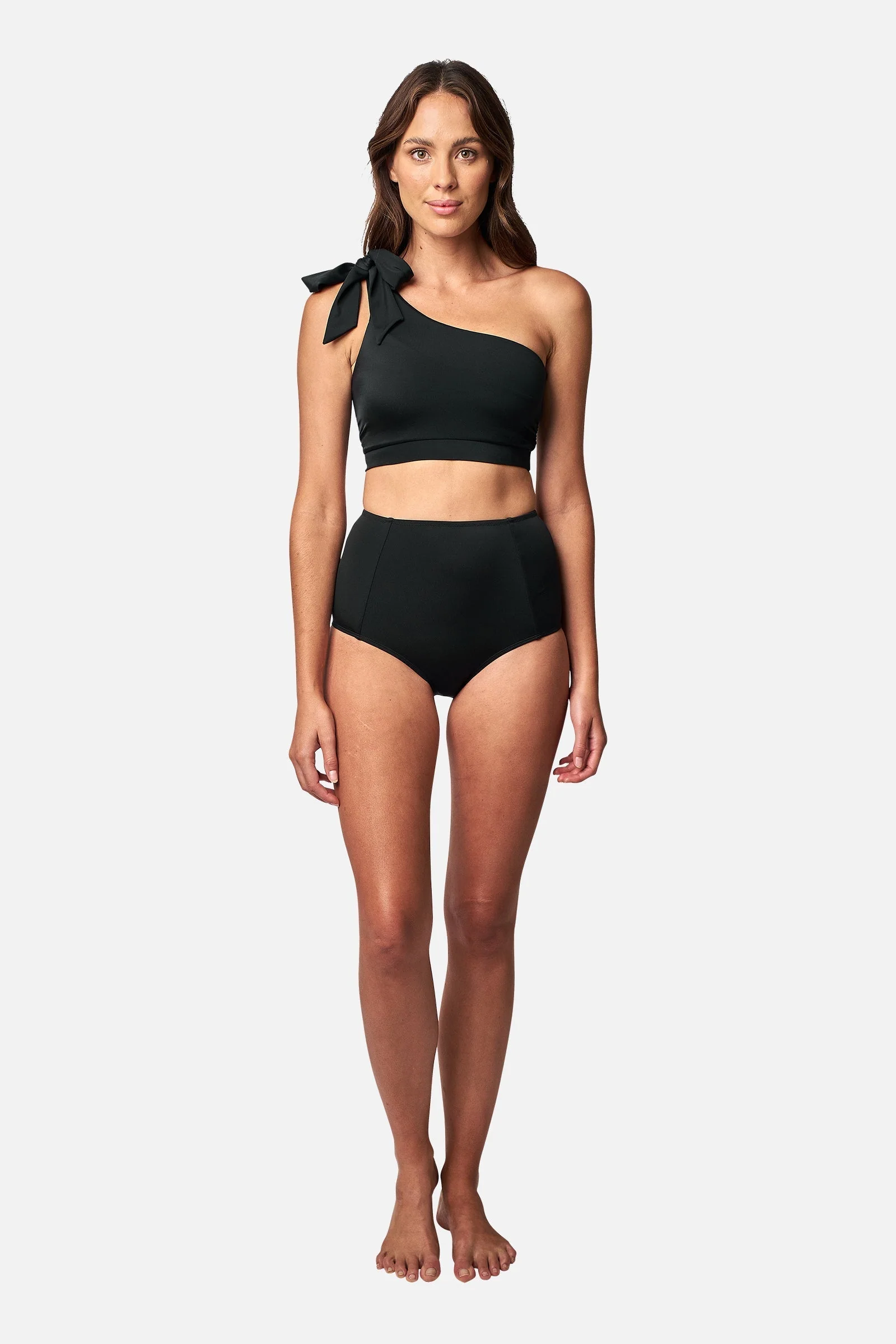 Classic One Shoulder Bikini Bralette BLACK - Image 3