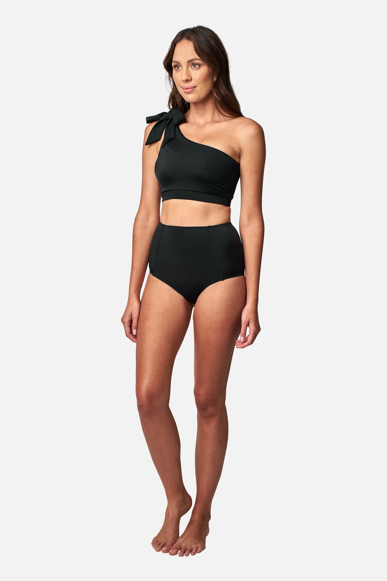 Classic One Shoulder Bikini Bralette BLACK - Image 4