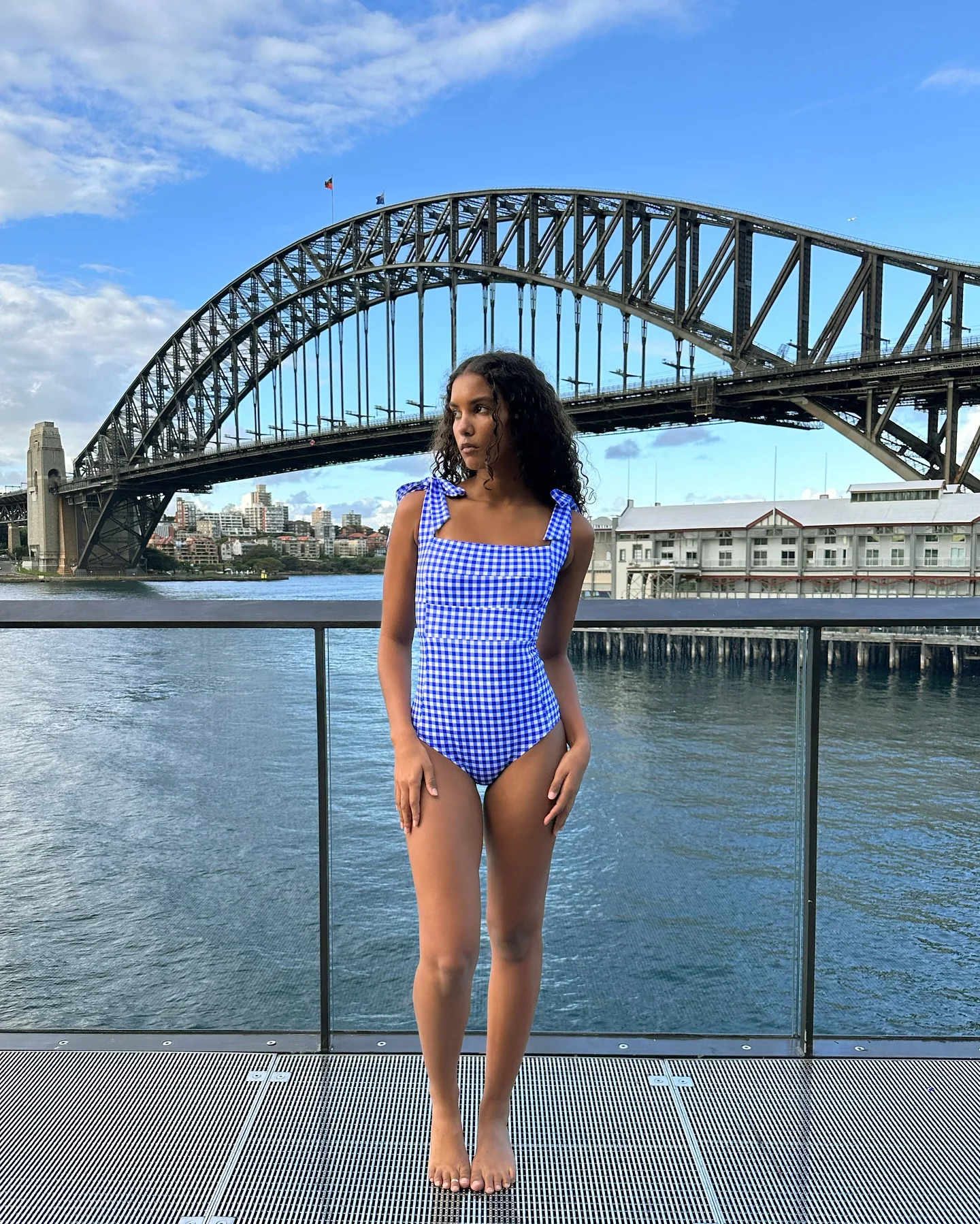 Classic Square Neck COBALT BLUE GINGHAM - Image 7