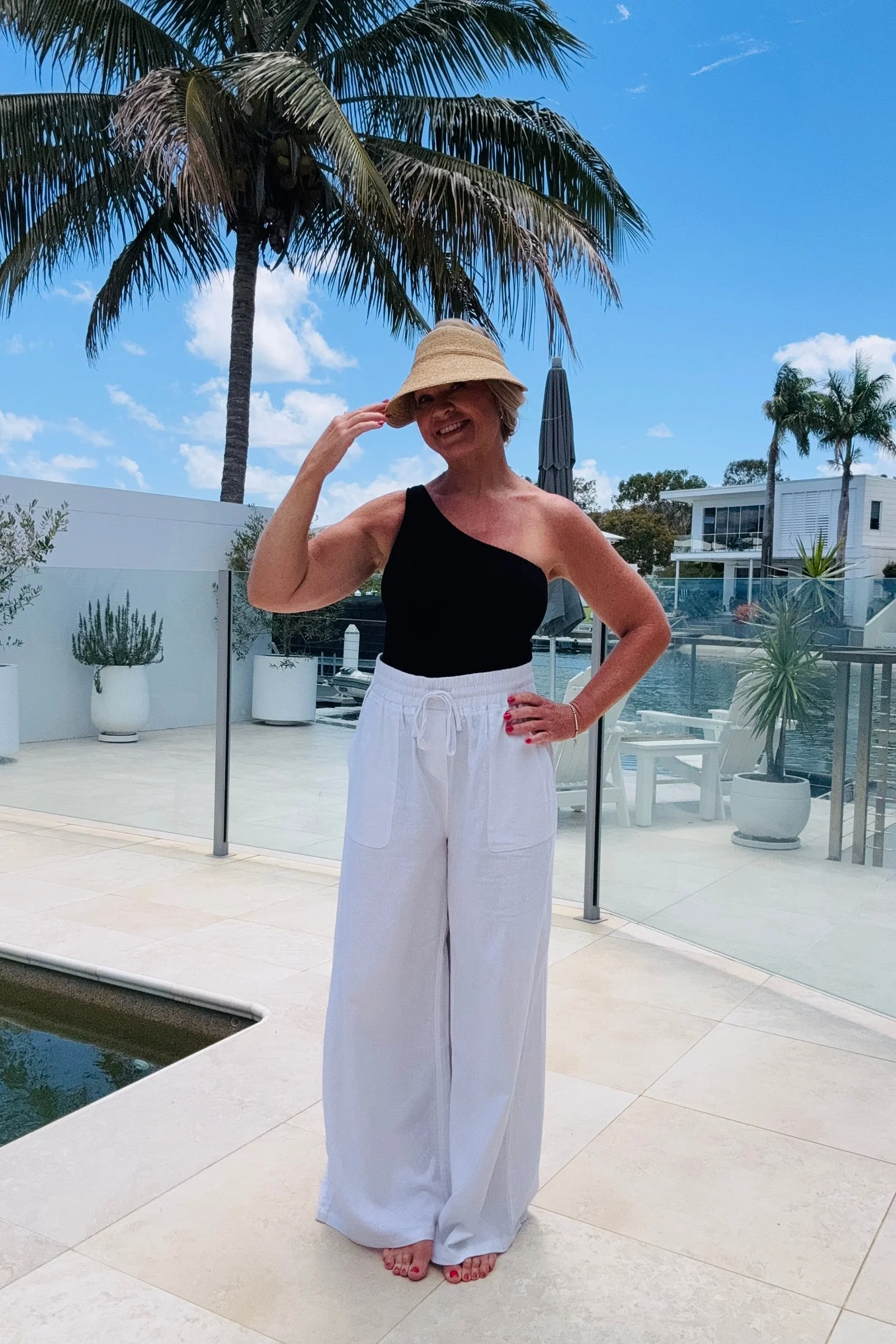 Crinkle Cut One Shoulder One Piece BLACK - Image 15