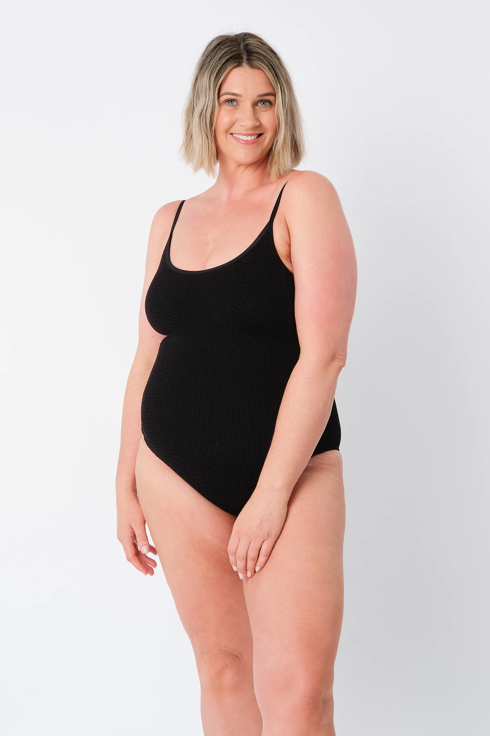Crinkle Cut Scoop Maillot One Piece BLACK - Image 6