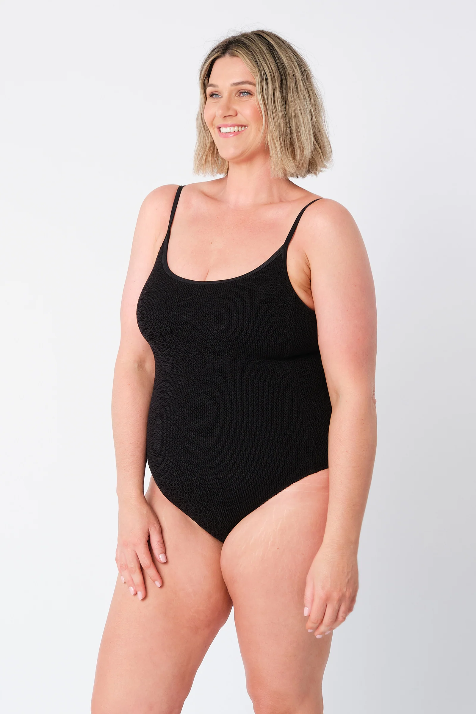 Crinkle Cut Scoop Maillot One Piece BLACK - Image 7