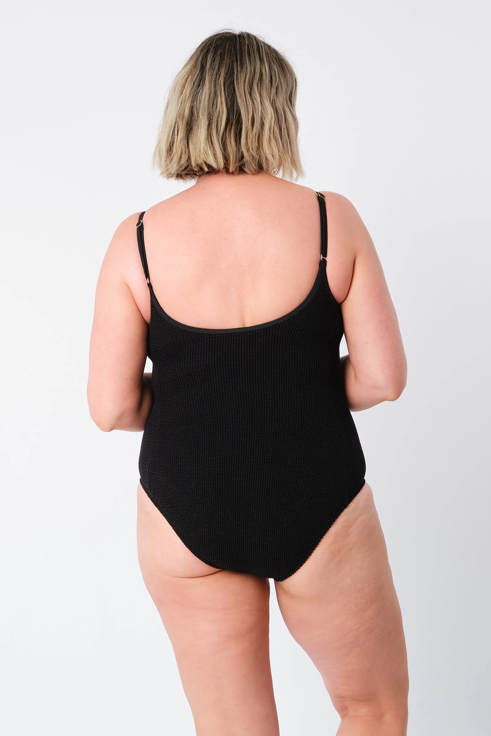 Crinkle Cut Scoop Maillot One Piece BLACK - Image 8