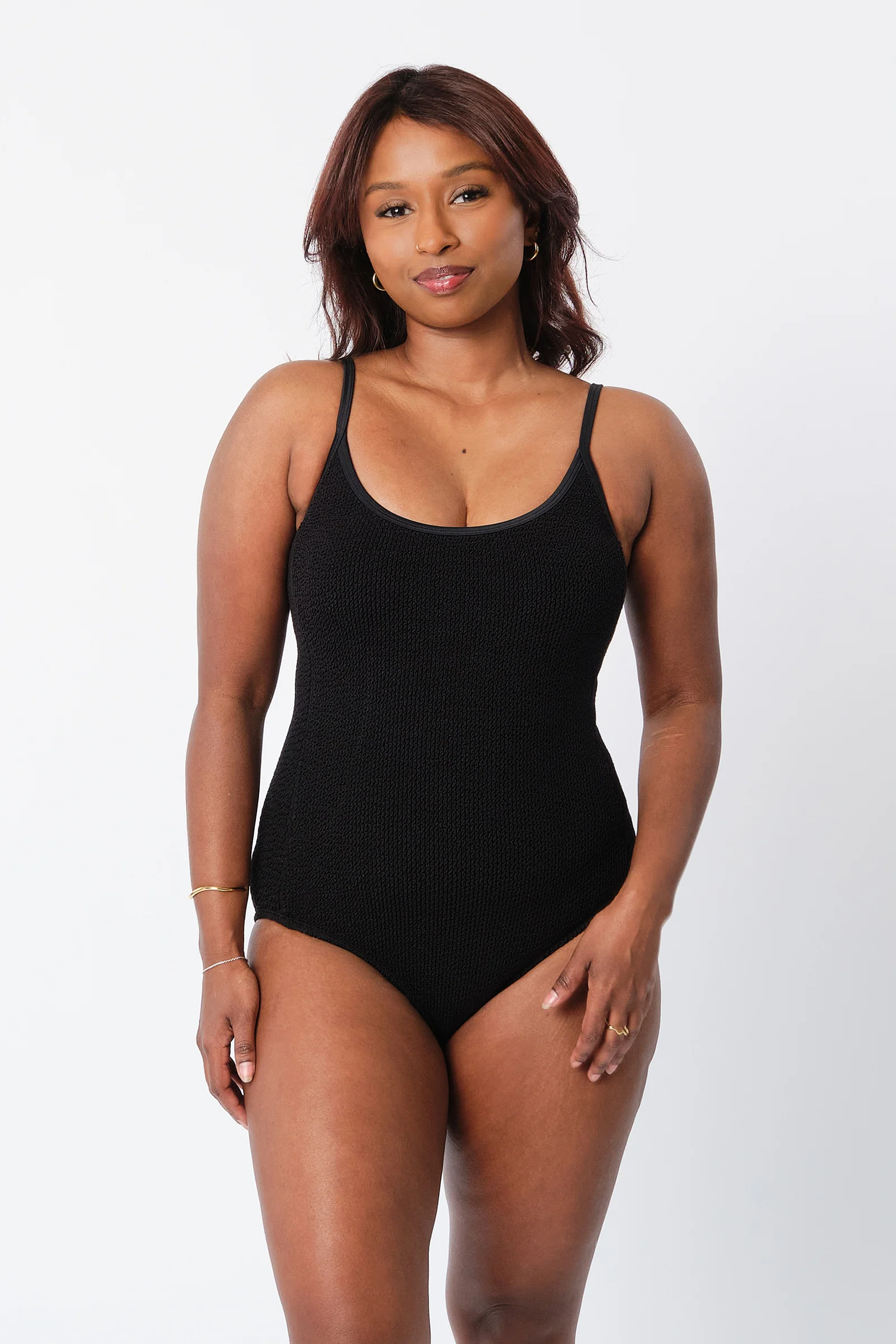 Crinkle Cut Scoop Maillot One Piece BLACK - Image 9