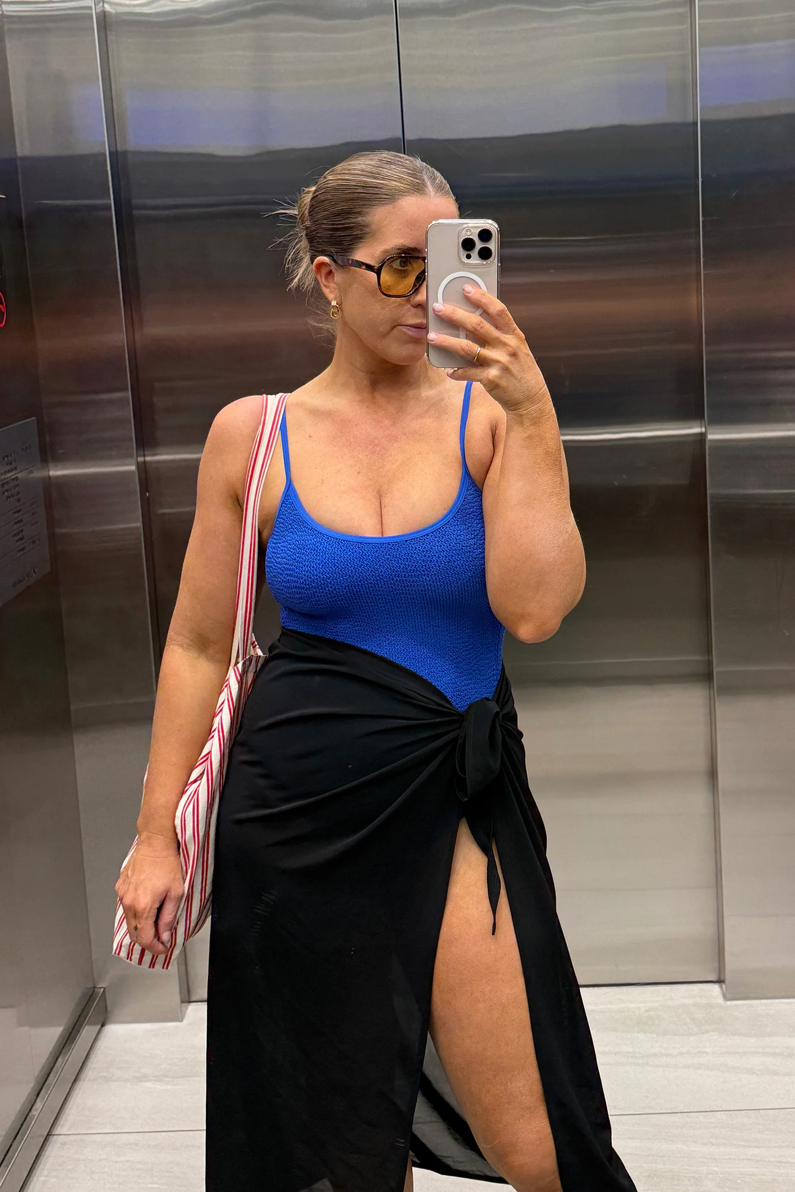 Crinkle Cut Scoop Maillot One Piece COBALT BLUE - Image 8