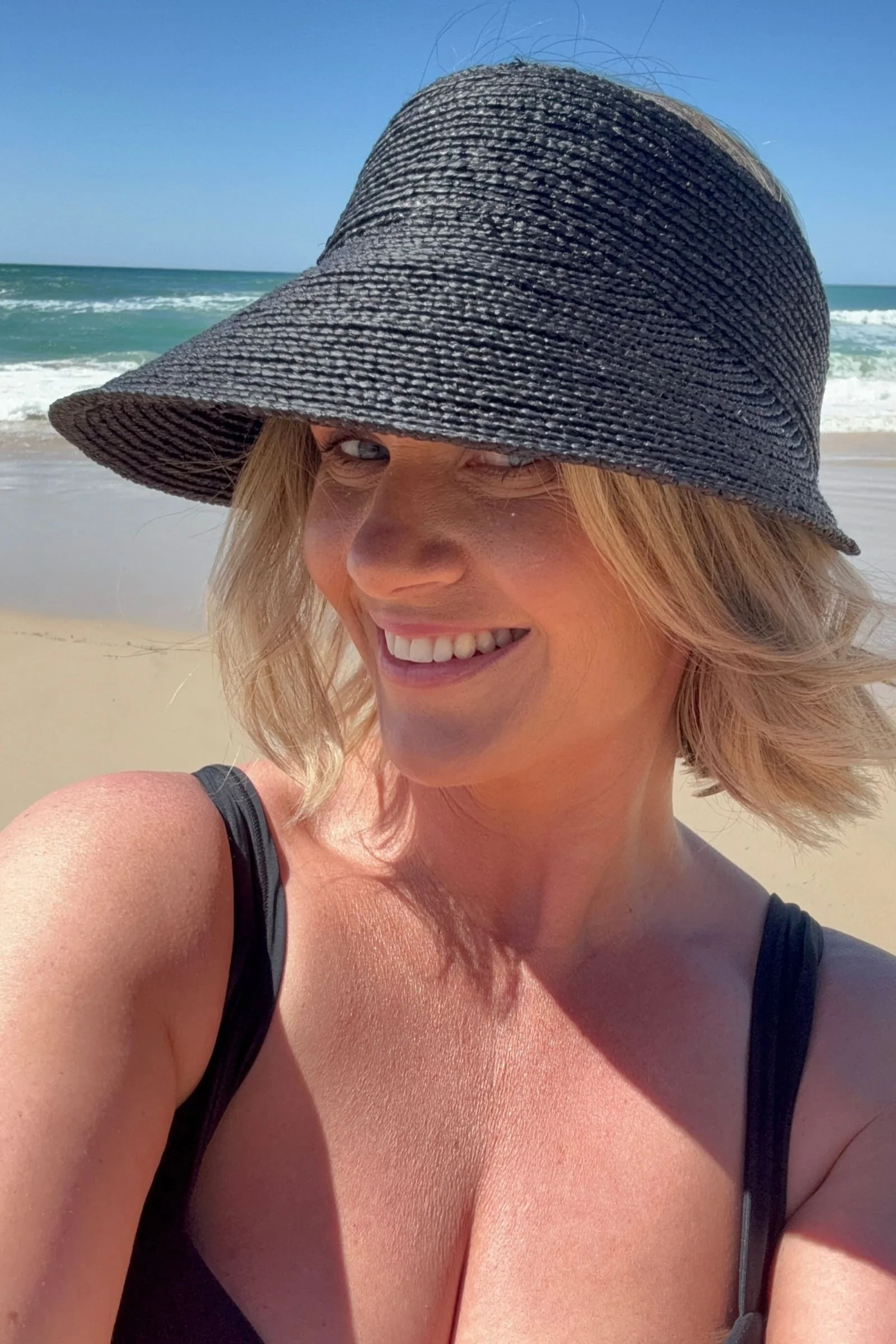 Madagascan Raffia Visor BLACK - Image 4