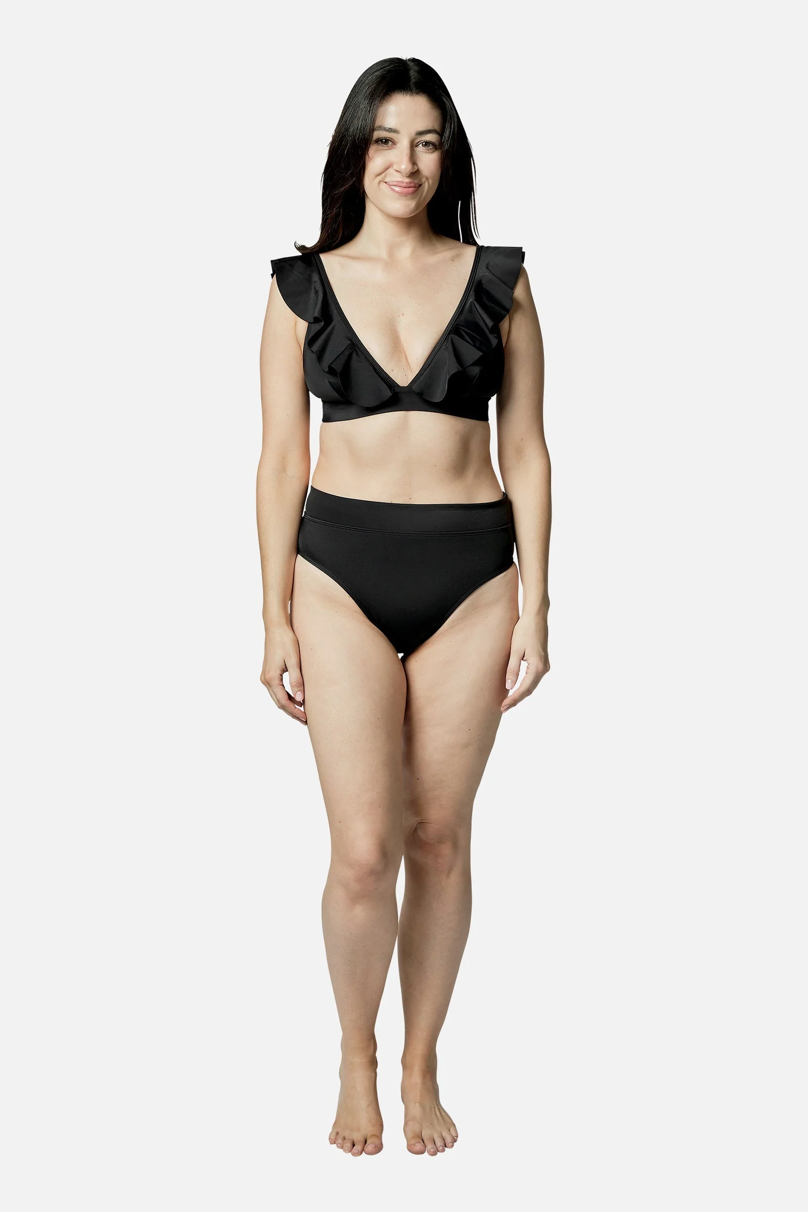 Never Say Never Bikini Bralette with Frill BLACK - Image 12