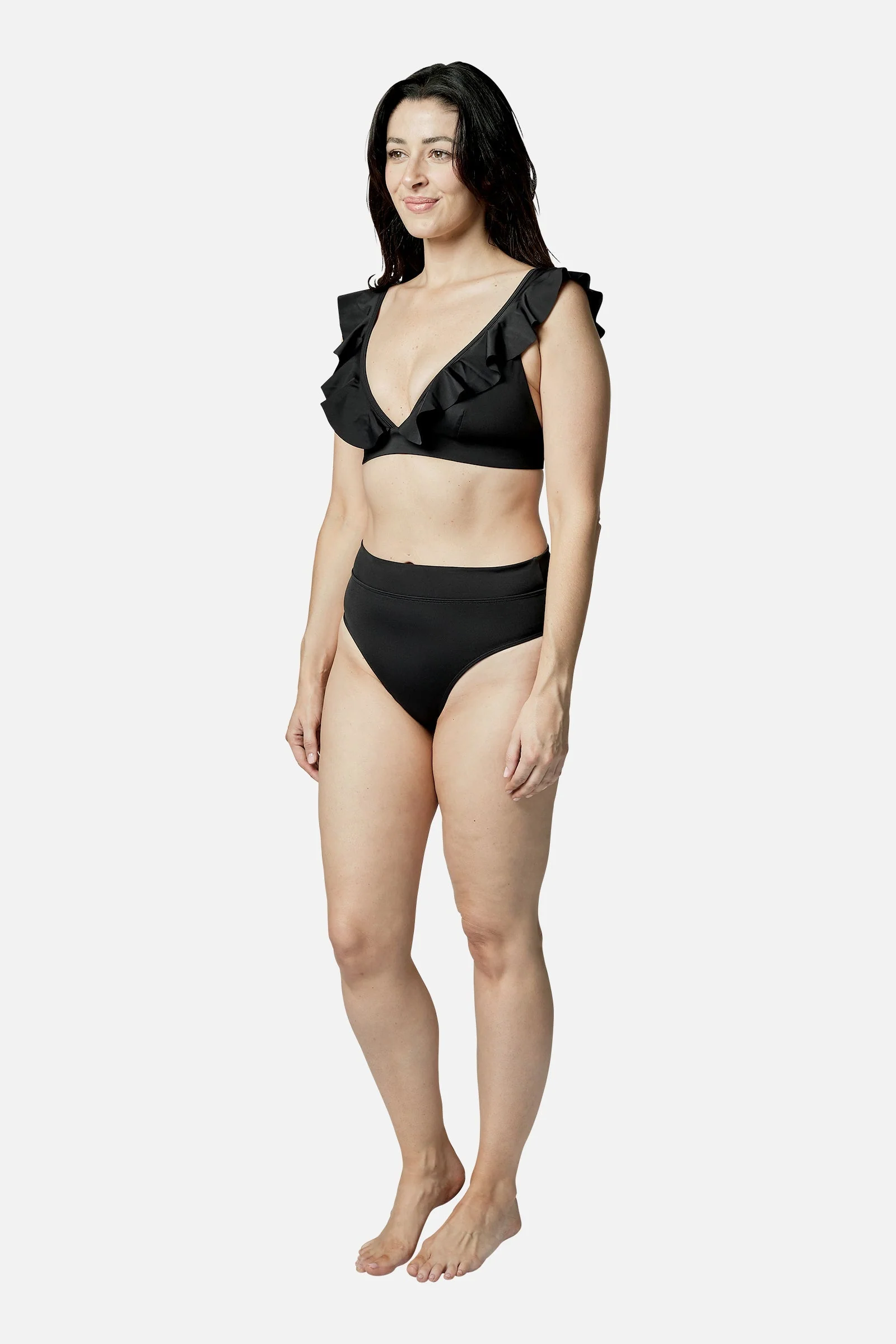 Never Say Never Bikini Bralette with Frill BLACK - Image 13