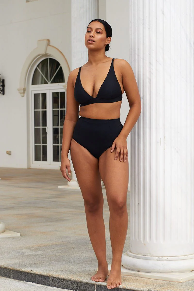 Never Say Never High-Waisted Bikini Bottom BLACK - Image 10