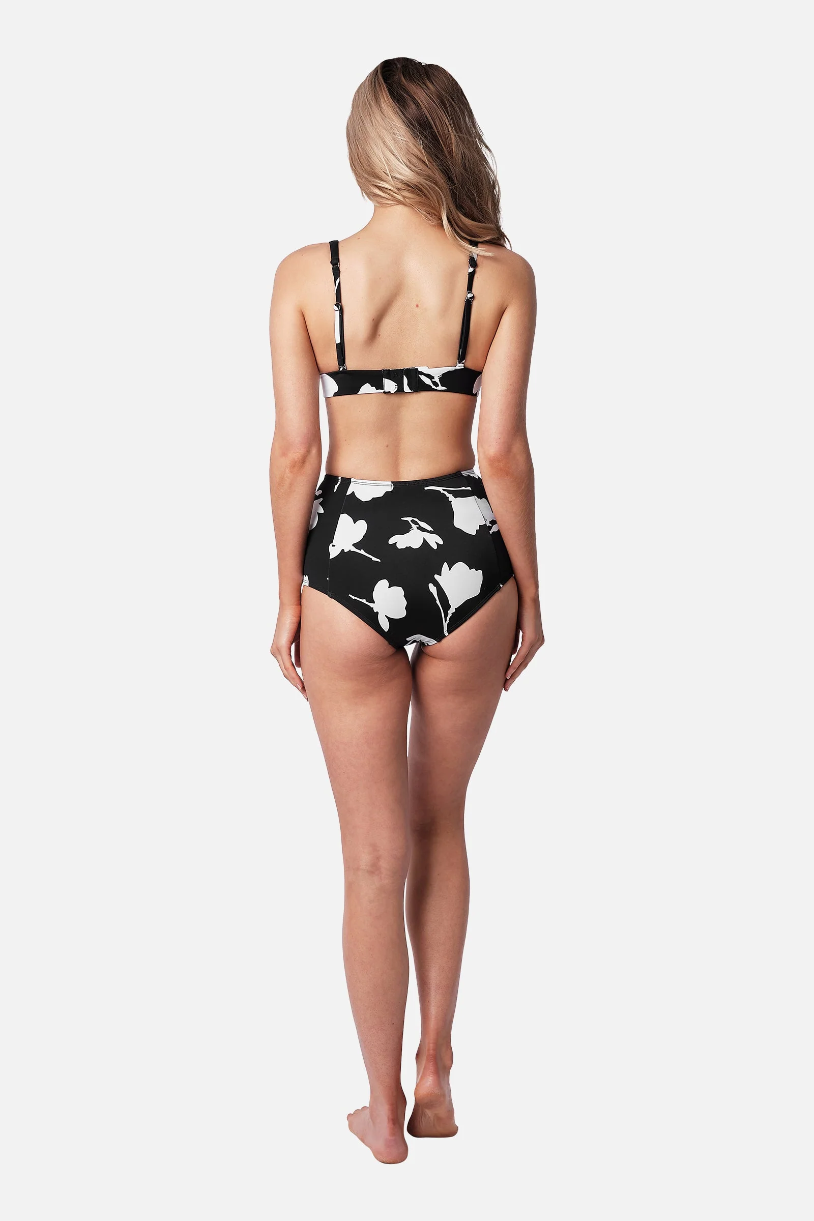Never Say Never High-Waisted Bikini Bottom MAGNOLIA SILHOUETTE BLACK - Image 4