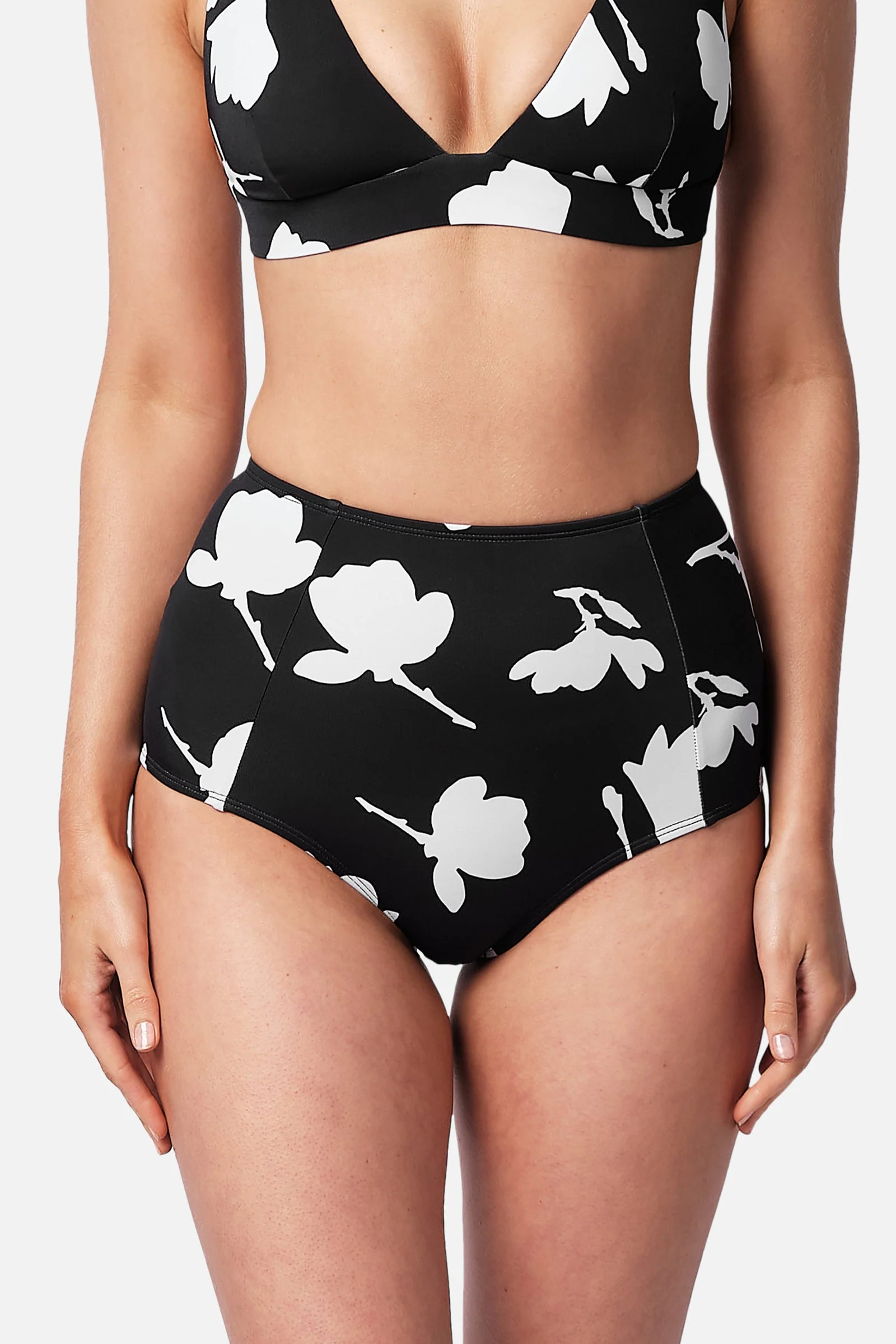 Never Say Never High-Waisted Bikini Bottom MAGNOLIA SILHOUETTE BLACK - Image 5