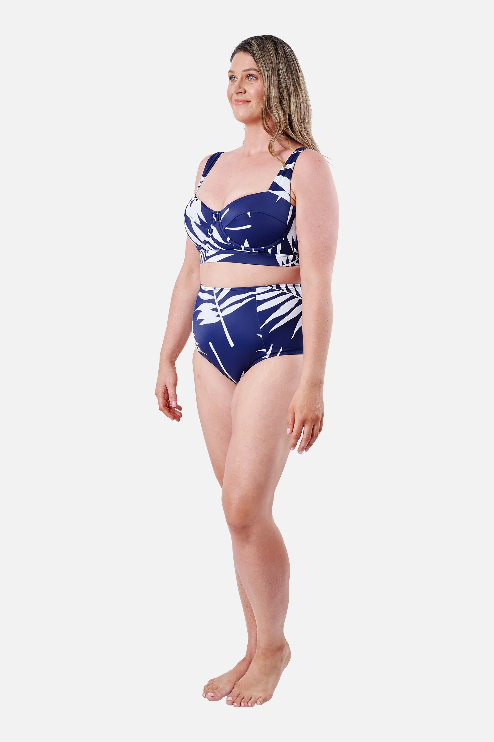 Original Bustier Balconette Bikini Bralette PALM SILHOUETTE NAVY - Image 8
