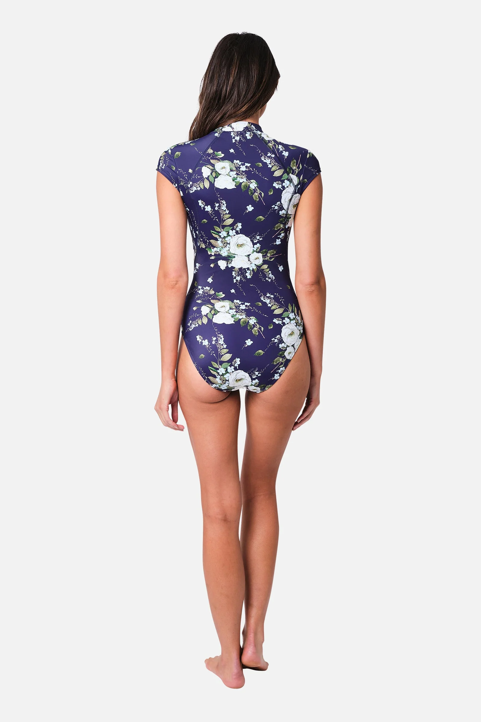 Original Sexie Rashie Cap Sleeve LONDON BOTANICAL NAVY - Image 4