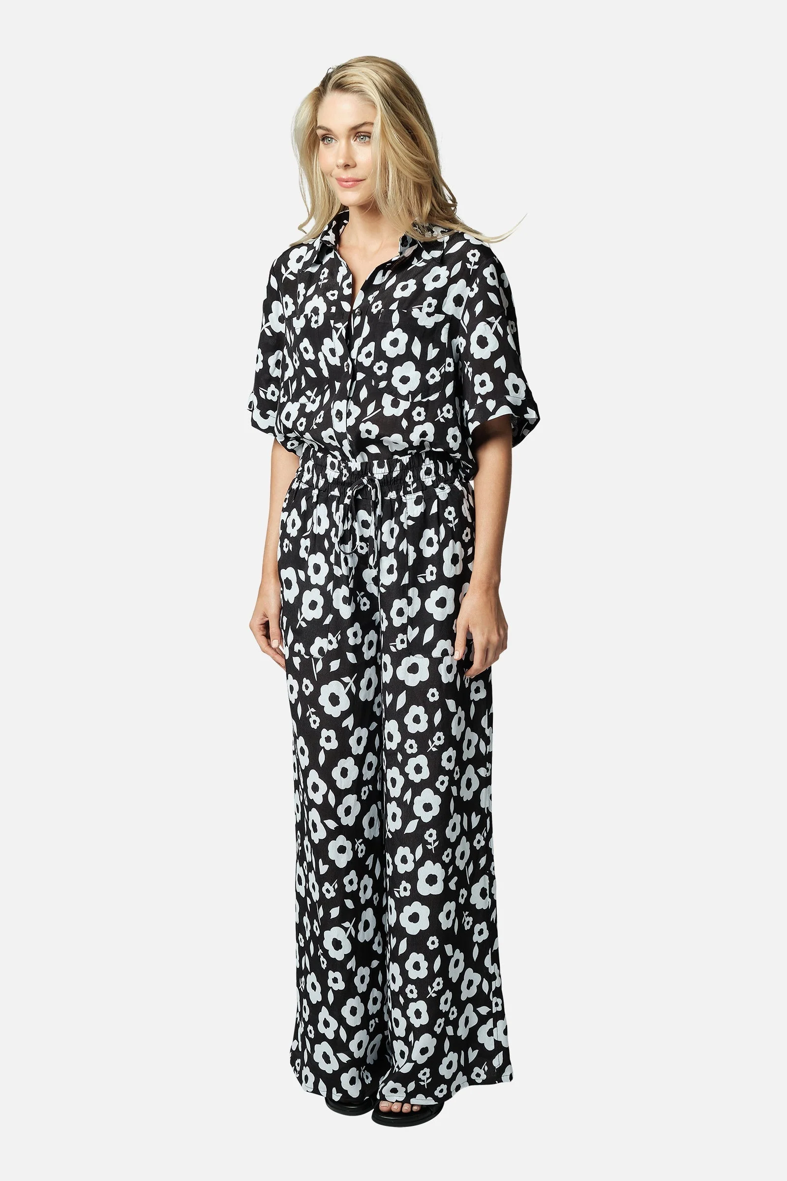 Palazzo Pants DAISY SILHOUETTE BLACK - Image 7