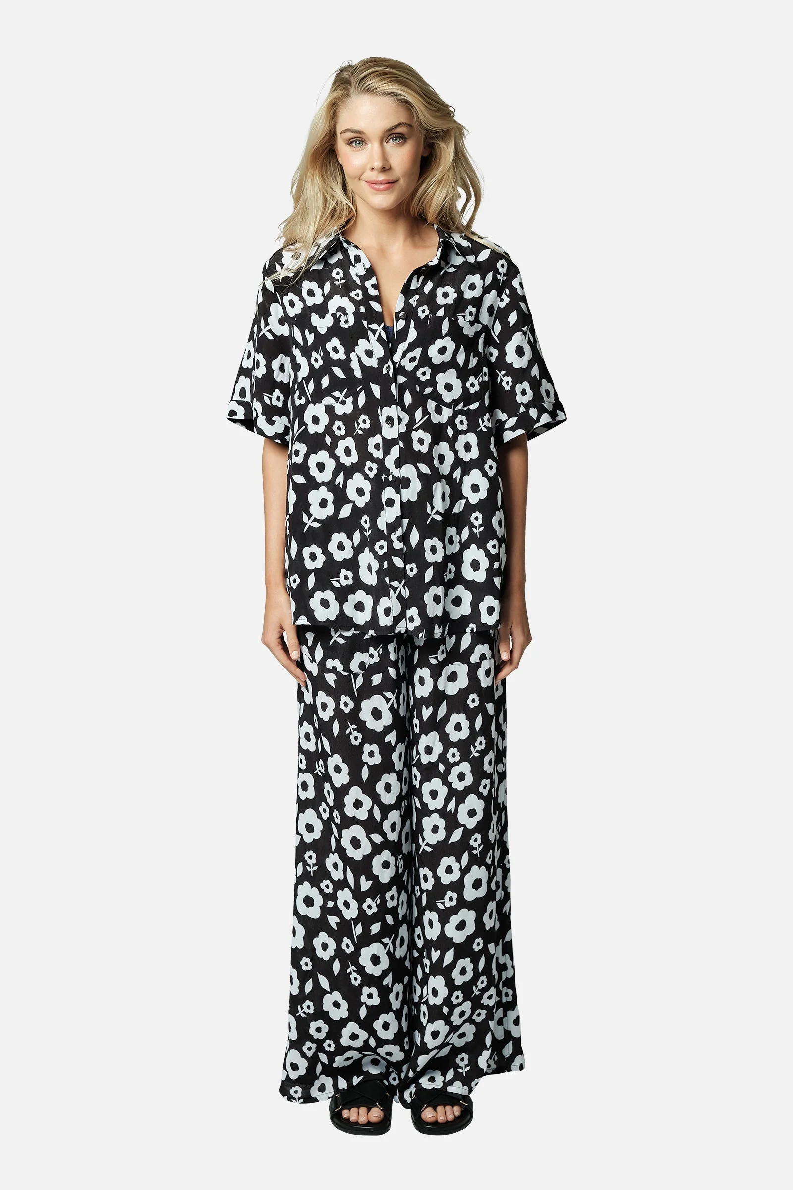 Palazzo Pants DAISY SILHOUETTE BLACK - Image 9