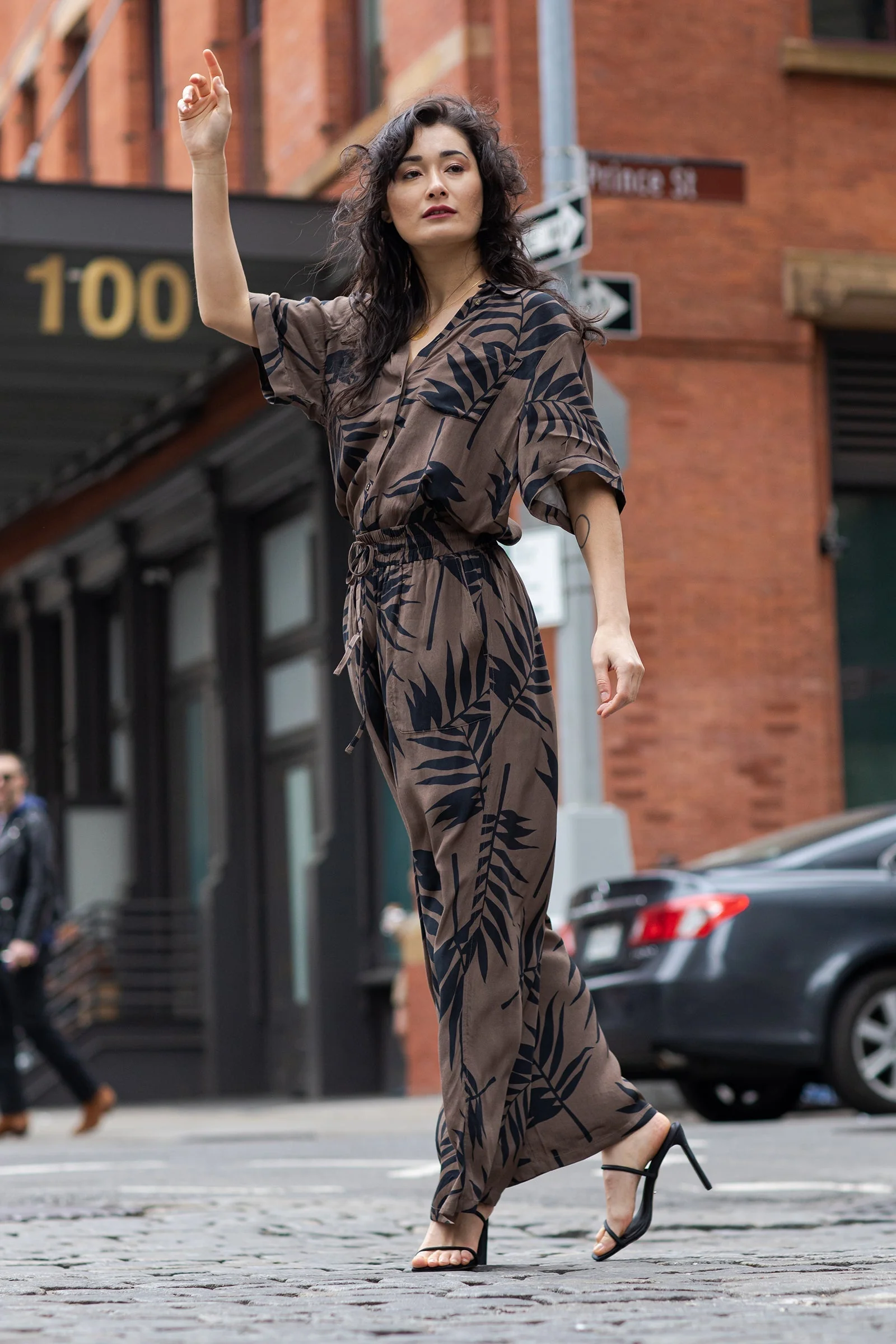 Palazzo Pants PALM SILHOUETTE CHOCOLATE - Image 5