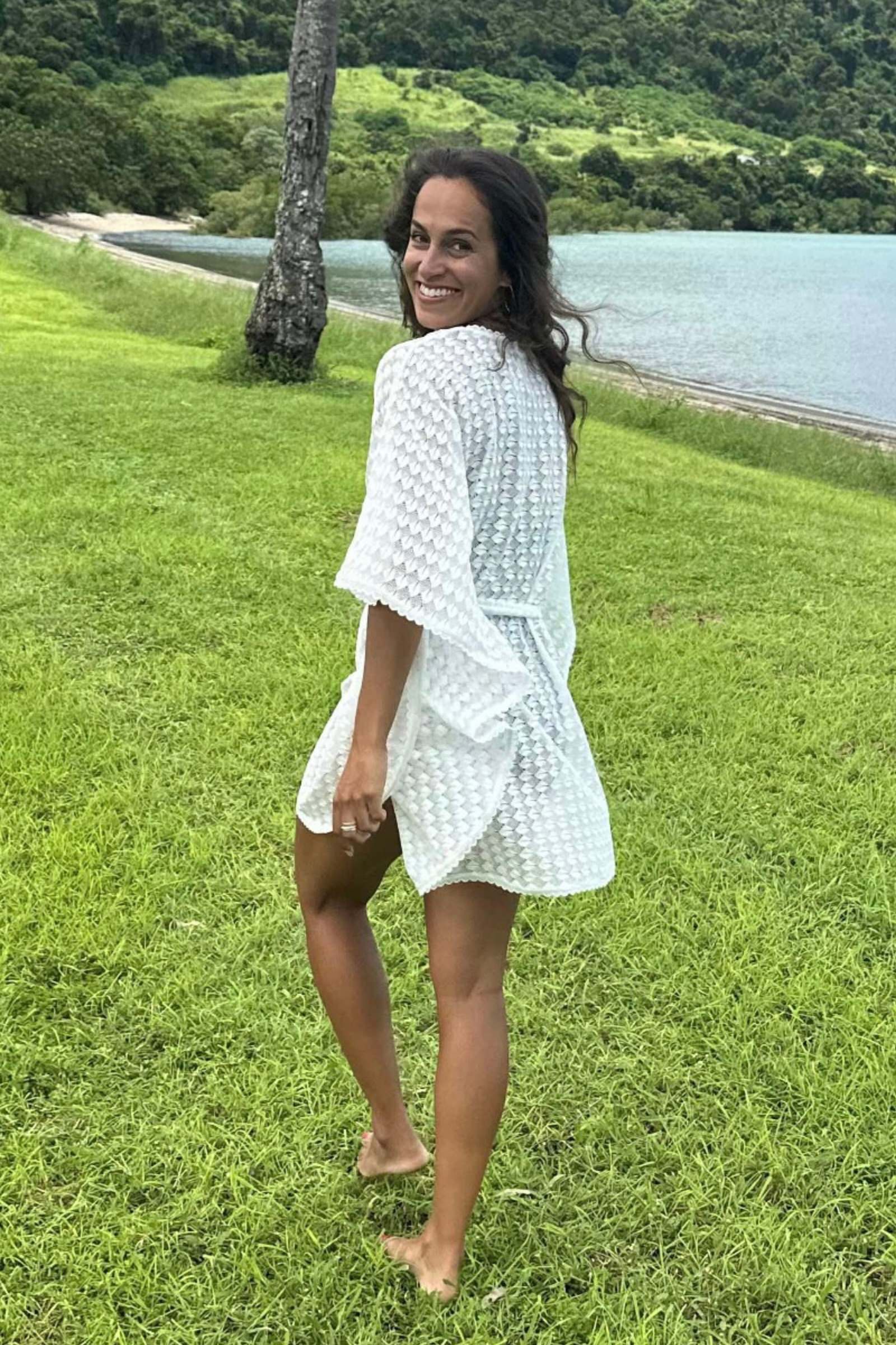 Scalloped Lace Kaftan WHITE - Image 15