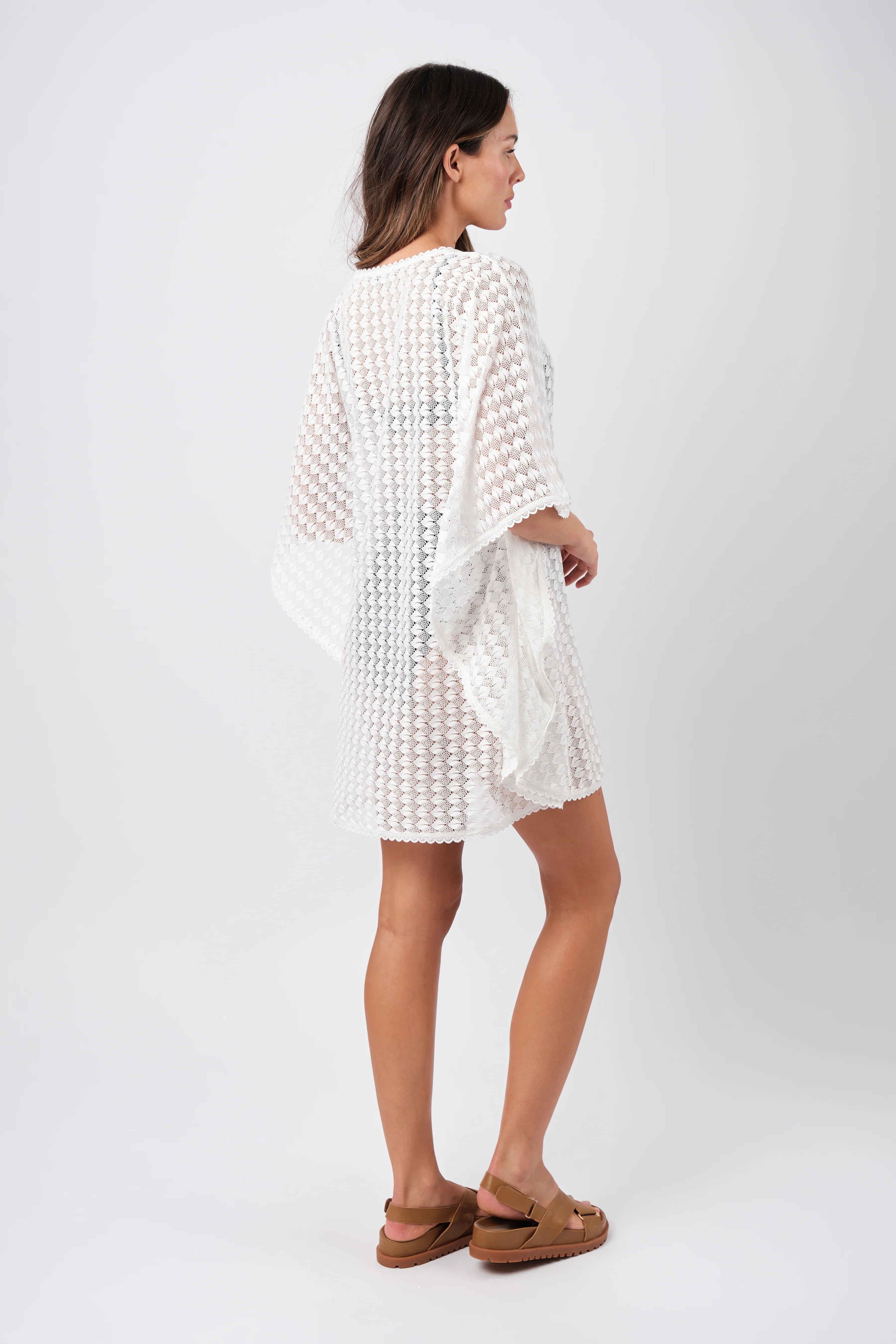 Scalloped Lace Kaftan WHITE - Image 6