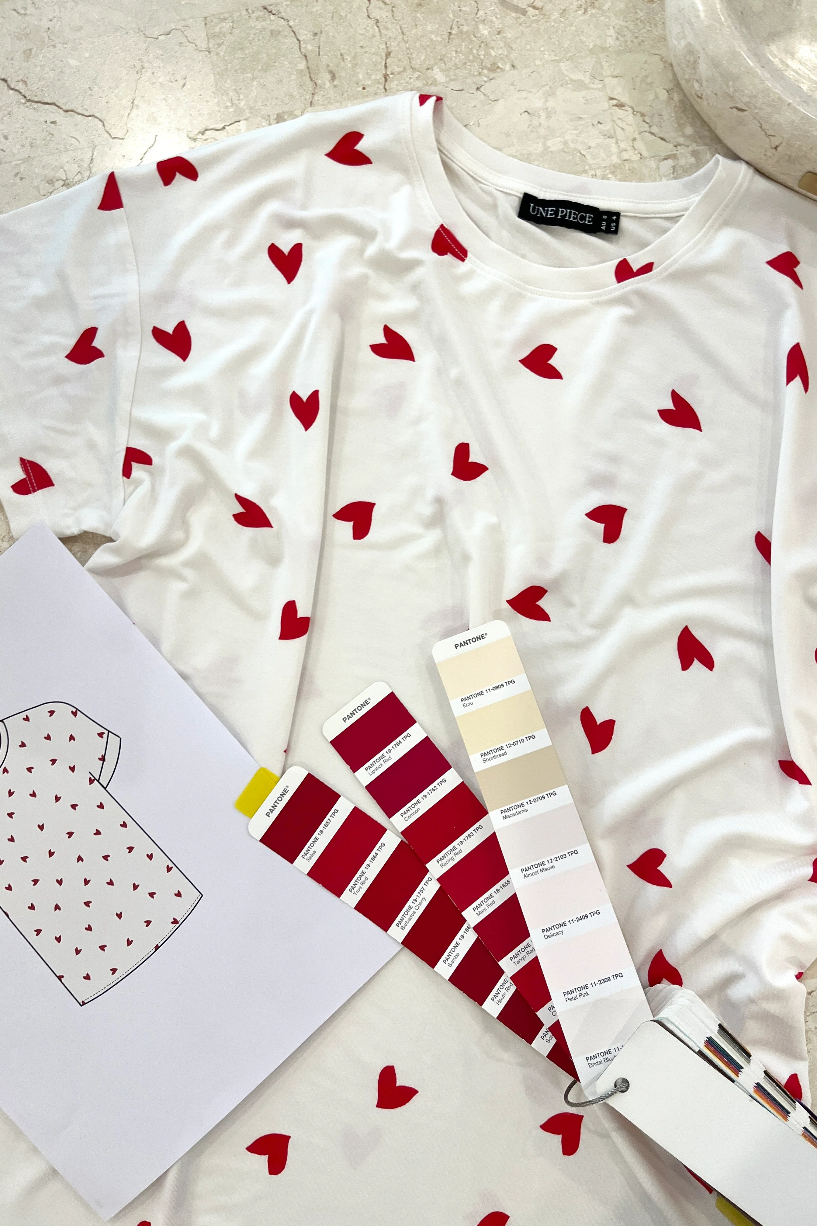 Sleep Tee Nightie RED HEARTS - Image 3